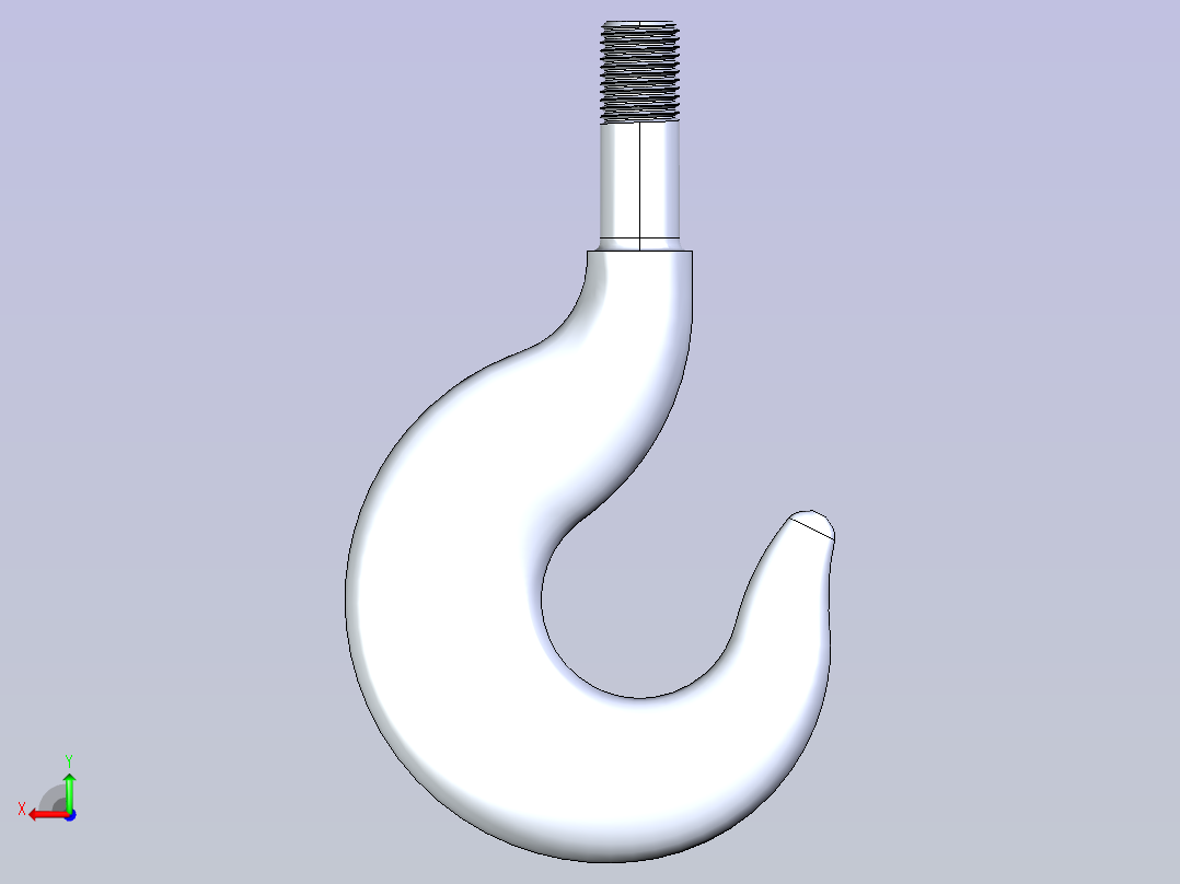 工业起重机吊钩后视图
