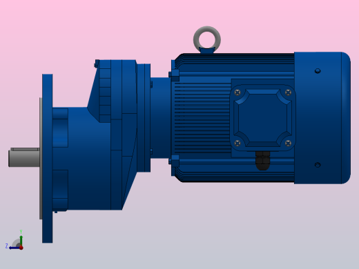 RXF67法兰轴伸式安装斜齿轮减速机RX67-Y1.1-4P-90S-M1-0°-Φ250右视缩略图