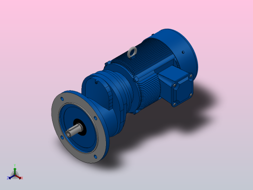 RXF67法兰轴伸式安装斜齿轮减速机RX67-Y1.1-4P-90S-M1-0°-Φ250正等轴测缩略图