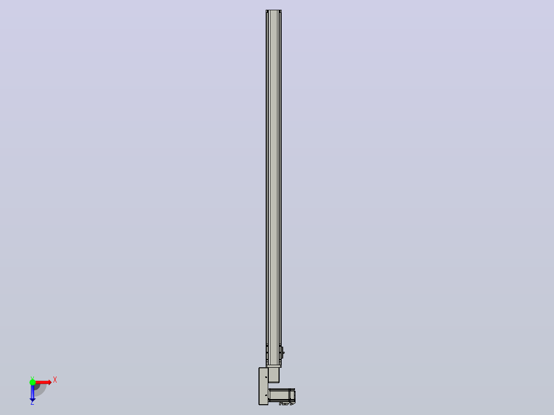 皮带直线轴半封闭可选导轨TPA-HNB-65S-90-L1400-ML-Y-P10-N3俯视图