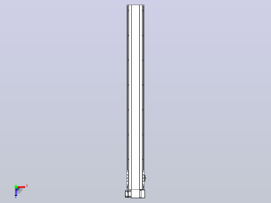 皮带直线轴半封闭可选导轨TPA-HNB-140D-120-L1250-RP-C-P40-N3俯视图