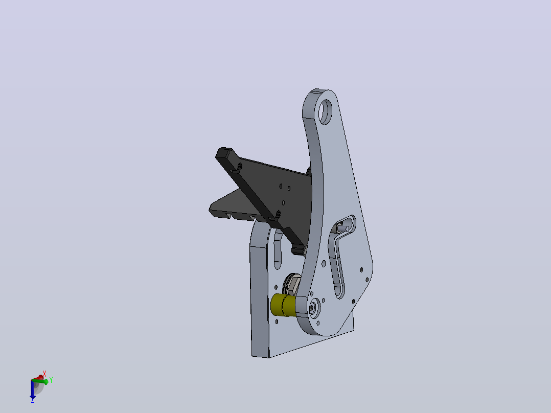 用于测试印刷电路板组件的肘节夹3D数模图纸 Solidworks设计主视图