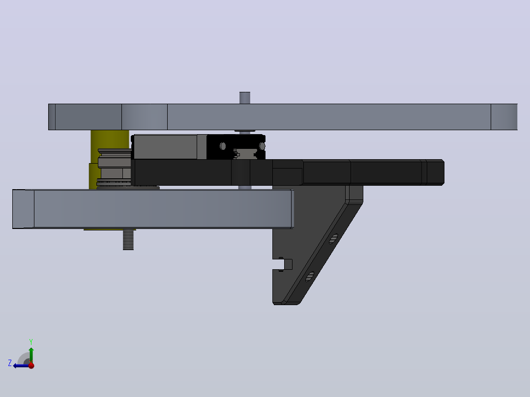 用于测试印刷电路板组件的肘节夹3D数模图纸 Solidworks设计右视图