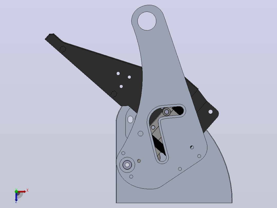 用于测试印刷电路板组件的肘节夹3D数模图纸 Solidworks设计俯视图