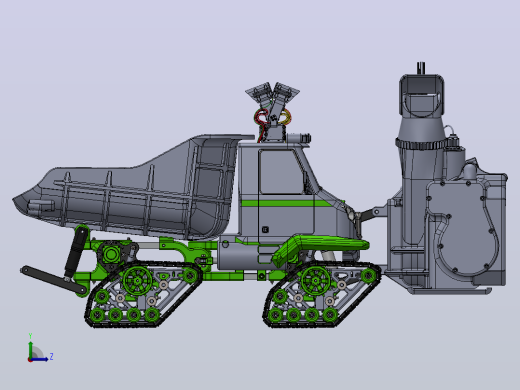1比5遥控履带除雪机模型3D图纸 Solidworks设计 x_t格式左视缩略图