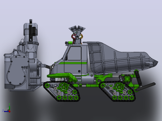 1比5遥控履带除雪机模型3D图纸 Solidworks设计 x_t格式右视缩略图