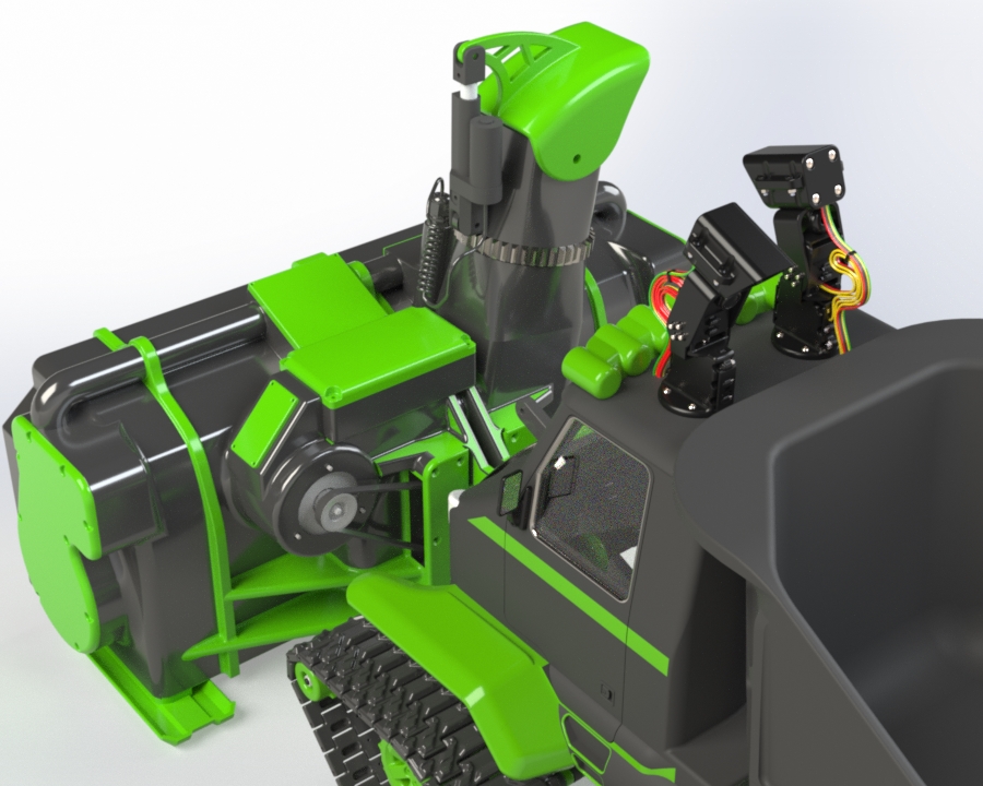 1比5遥控履带除雪机模型3D图纸 Solidworks设计 x_t格式