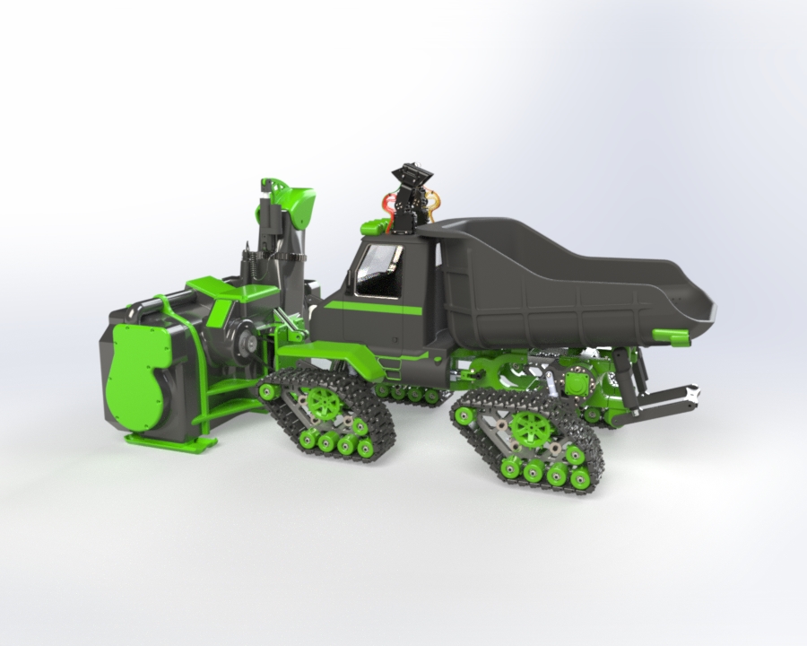 1比5遥控履带除雪机模型3D图纸 Solidworks设计 x_t格式