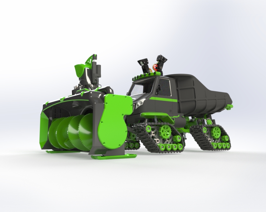 1比5遥控履带除雪机模型3D图纸 Solidworks设计 x_t格式