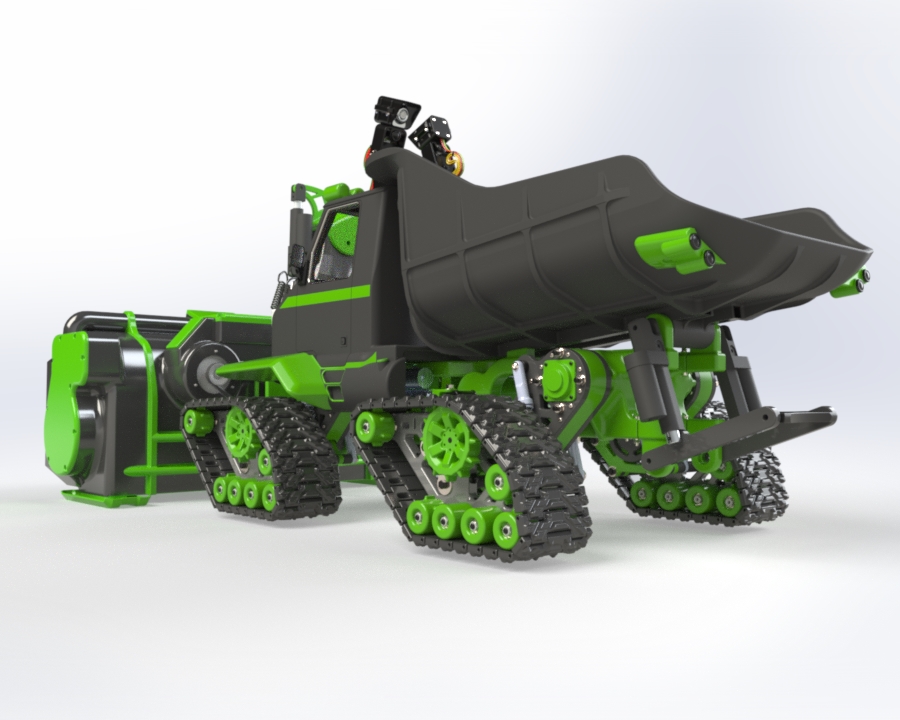 1比5遥控履带除雪机模型3D图纸 Solidworks设计 x_t格式