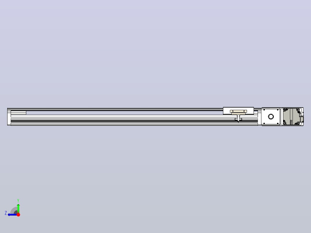 皮带直线轴半封闭可选导轨TPA-HNB-105D-90-L700-MR-C-P20-N3右视图