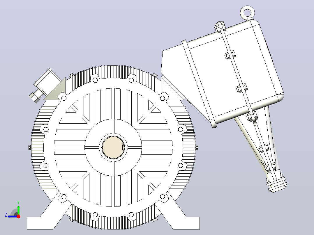 YB2系列高压隔爆型三相异步电动机（10kV）[YB2 5602-4 WF1]右视图