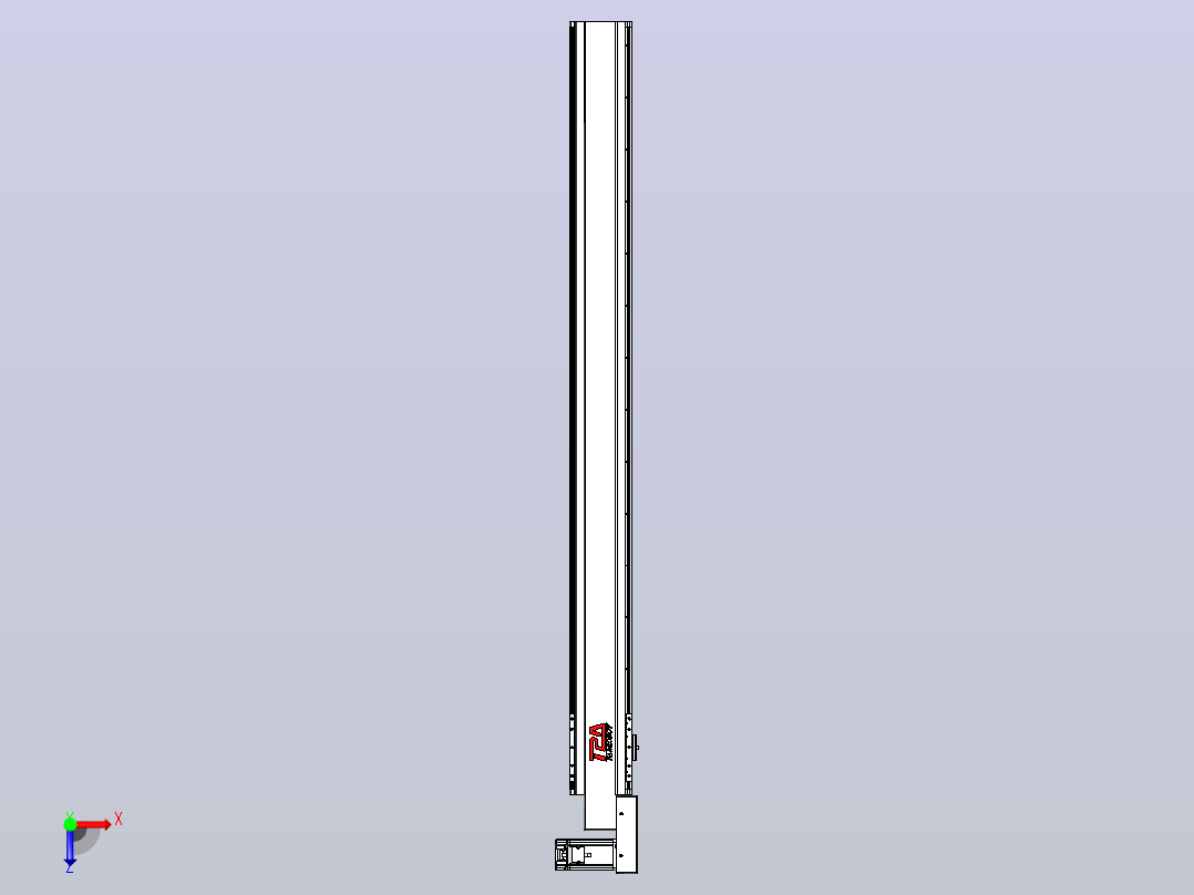 皮带直线轴半封闭可选导轨TPA-HNB-120D-110-L1250-MR-Y-P40-N3俯视图