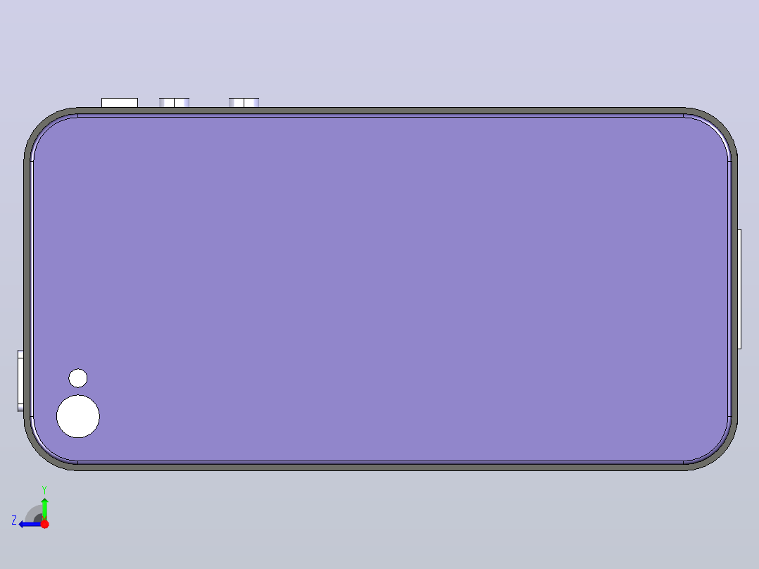 在catia 115中设计移动设备右视图