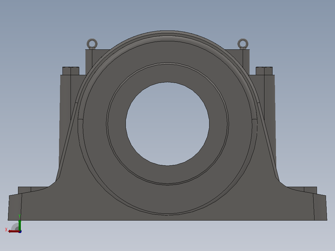 异径孔四螺柱轴承座_SD256后视图