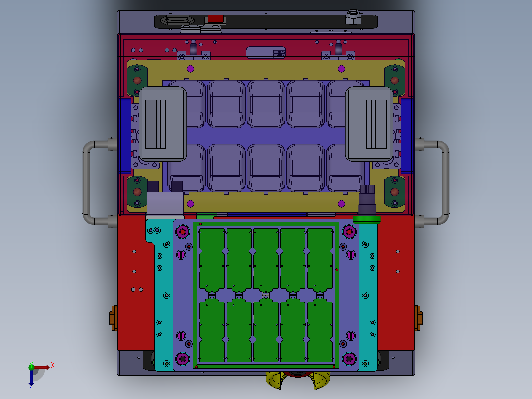 10连片测试治具俯视图