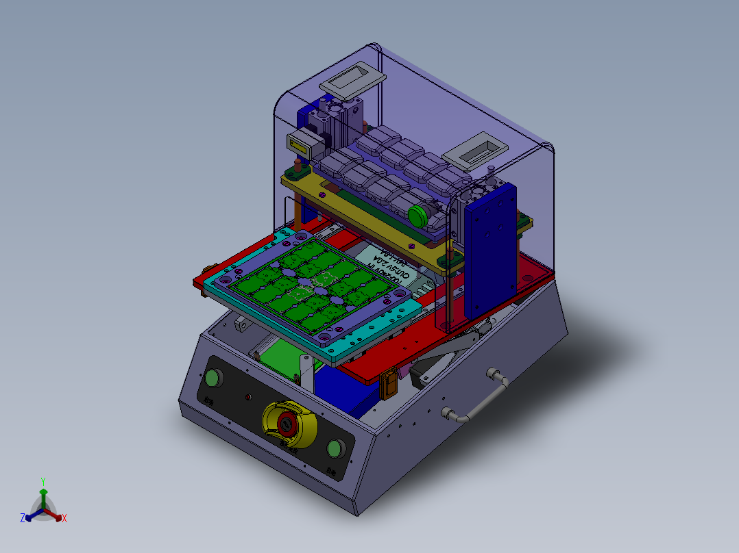10连片测试治具正等轴测图
