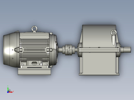 马达带动齿轮箱传动设备前视缩略图