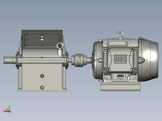马达带动齿轮箱传动设备后视缩略图
