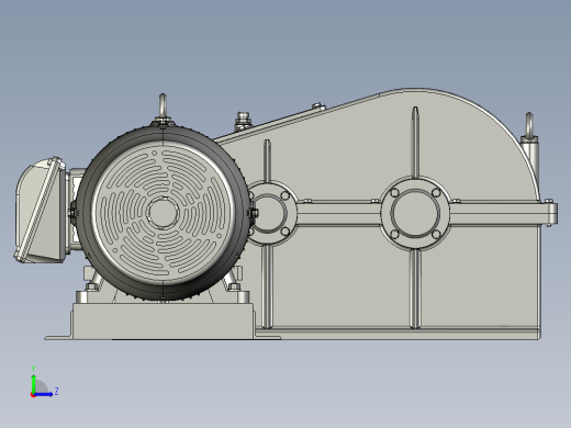 马达带动齿轮箱传动设备左视缩略图