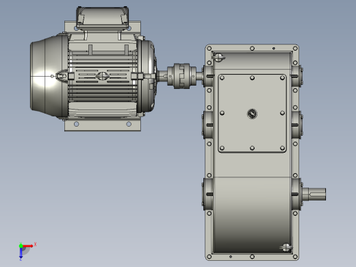 马达带动齿轮箱传动设备俯视缩略图