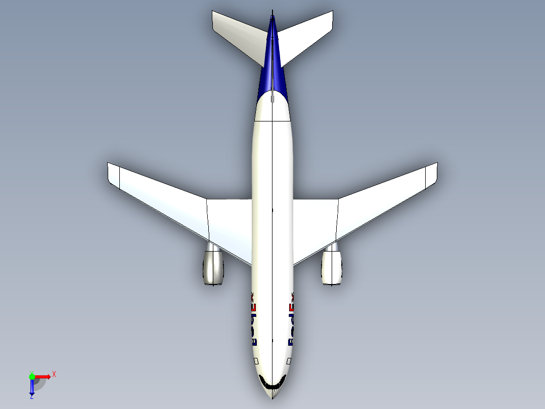 空客A300主线客机俯视图