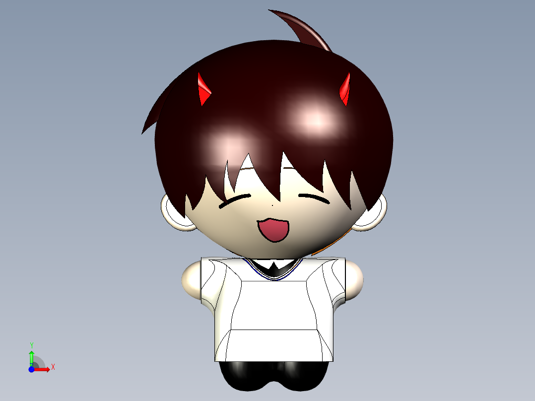 恶魔天使模型前视图