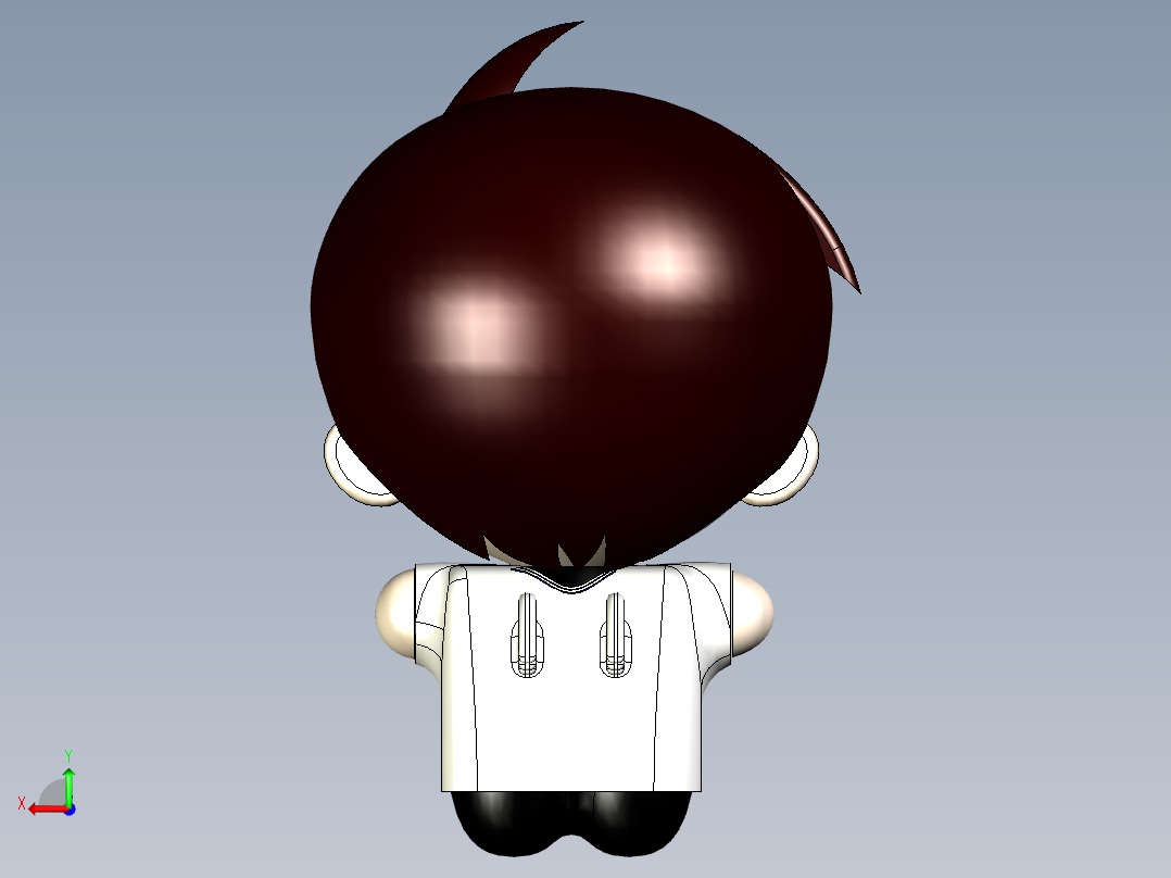 恶魔天使模型后视图