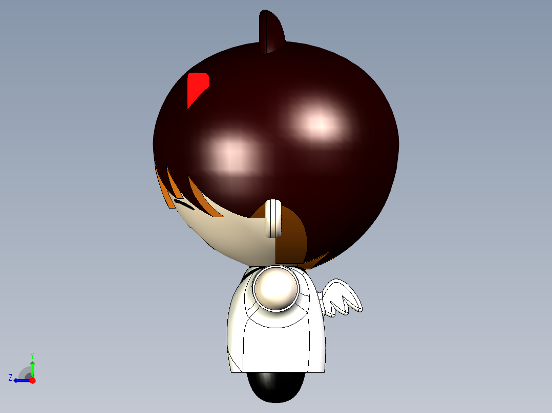 恶魔天使模型右视图