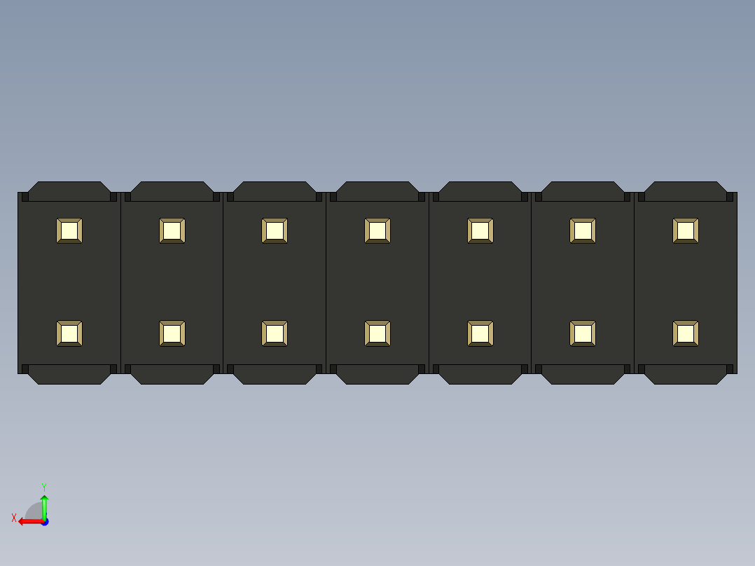 彩色公头100mil（2.54mm）系列-DS1021_black_2x07p_100mil_Type1_rev1.0后视图