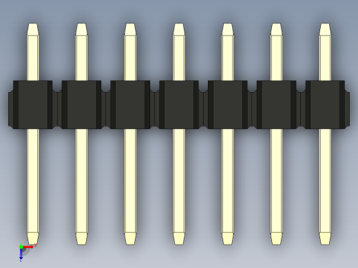 彩色公头100mil（2.54mm）系列-DS1021_black_2x07p_100mil_Type1_rev1.0俯视缩略图