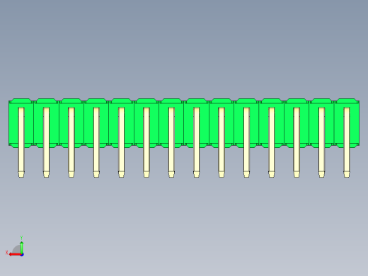彩色公排针 100mil 2.54mm 系列-DS1022_green_2x14p_100mil_TypeD_rev1.0后视缩略图