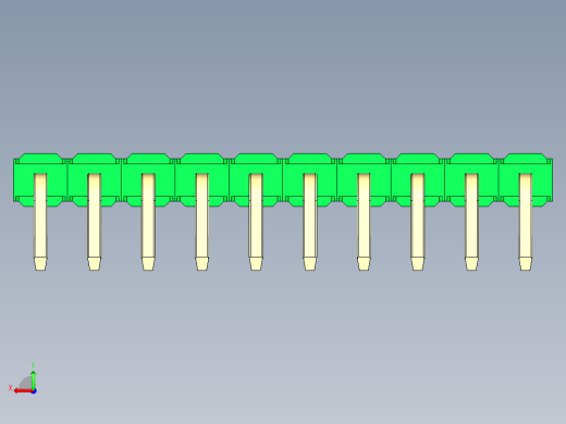 彩色公排针 100mil 2.54mm 系列-DS1022_green_1x10p_100mil_TypeD_rev1.0后视缩略图