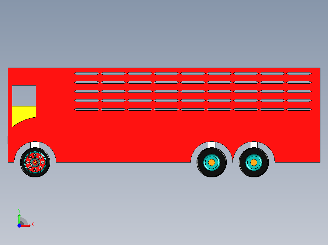 44-塔塔卡车 3d模型图纸前视图
