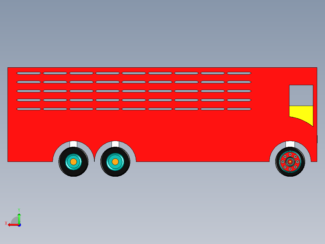 44-塔塔卡车 3d模型图纸后视图