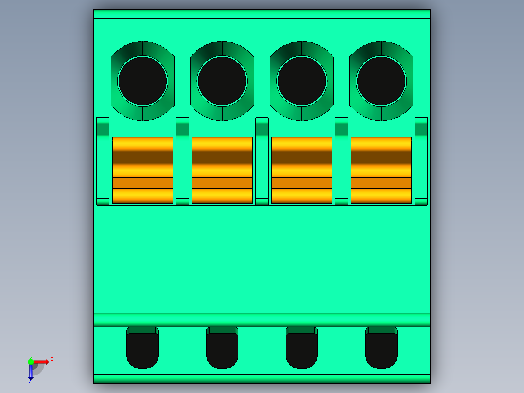 DEGSON 15EDG 系列 2.5mm 接线端子包-15EDGKD-2.5-04P-14-00AH俯视图