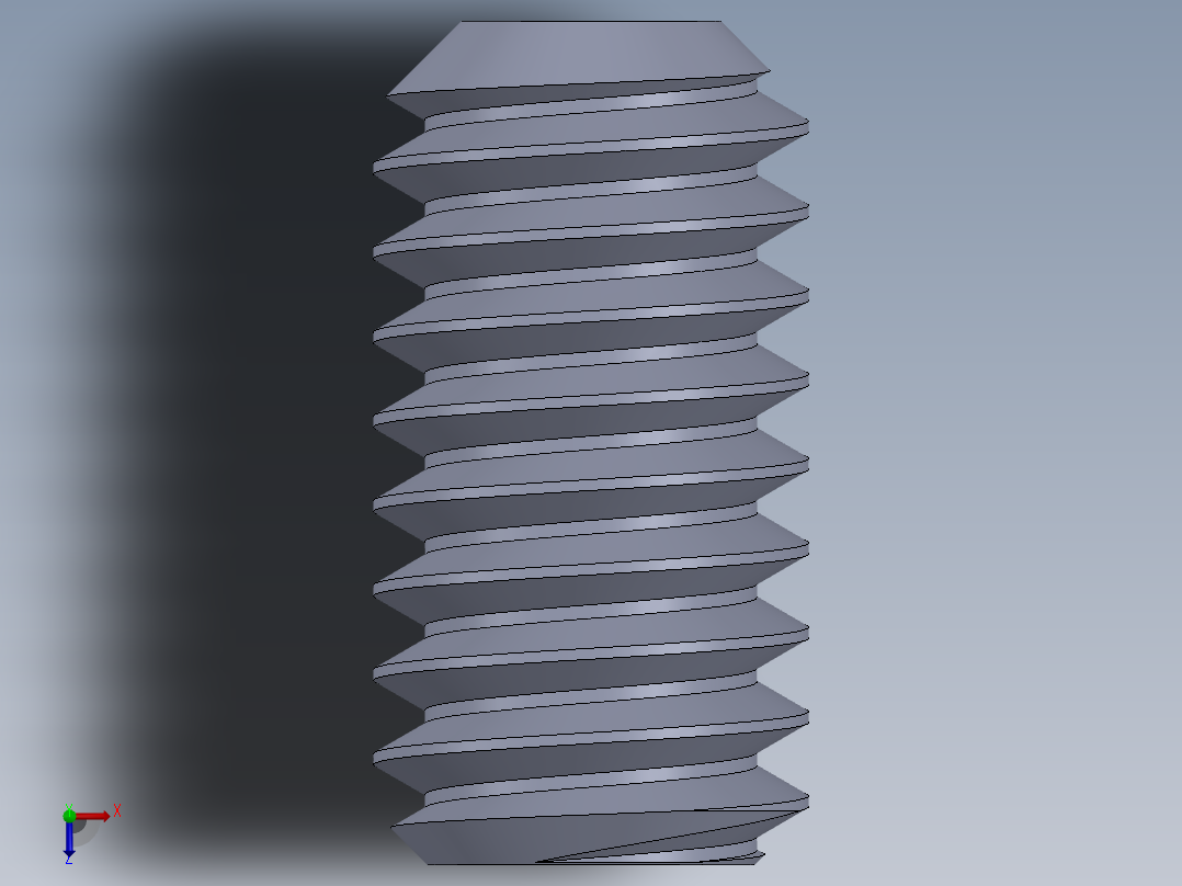 UNC 平头紧定螺钉-UNC SET SCREW 8-32 x0.3125.SLDPRT俯视图