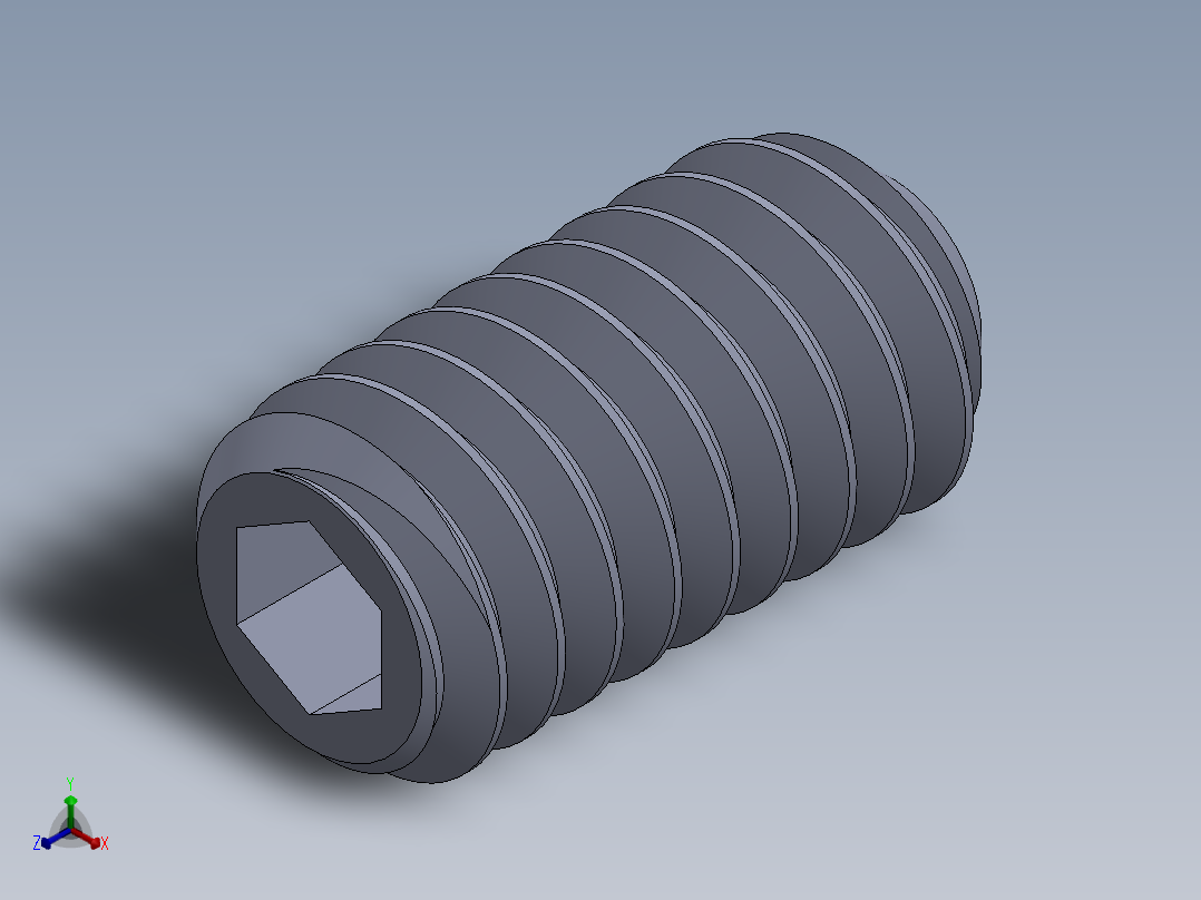 UNC 平头紧定螺钉-UNC SET SCREW 8-32 x0.3125.SLDPRT正等轴测图