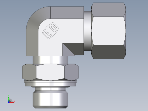 卡套式工业通用硬管接头EO_Adjustable_Locknut_elbow_WEE12ZLMCF前视缩略图