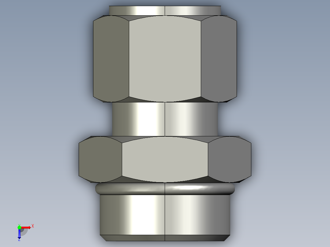 卡套式工业通用硬管接头12-16_f5bu-s俯视图