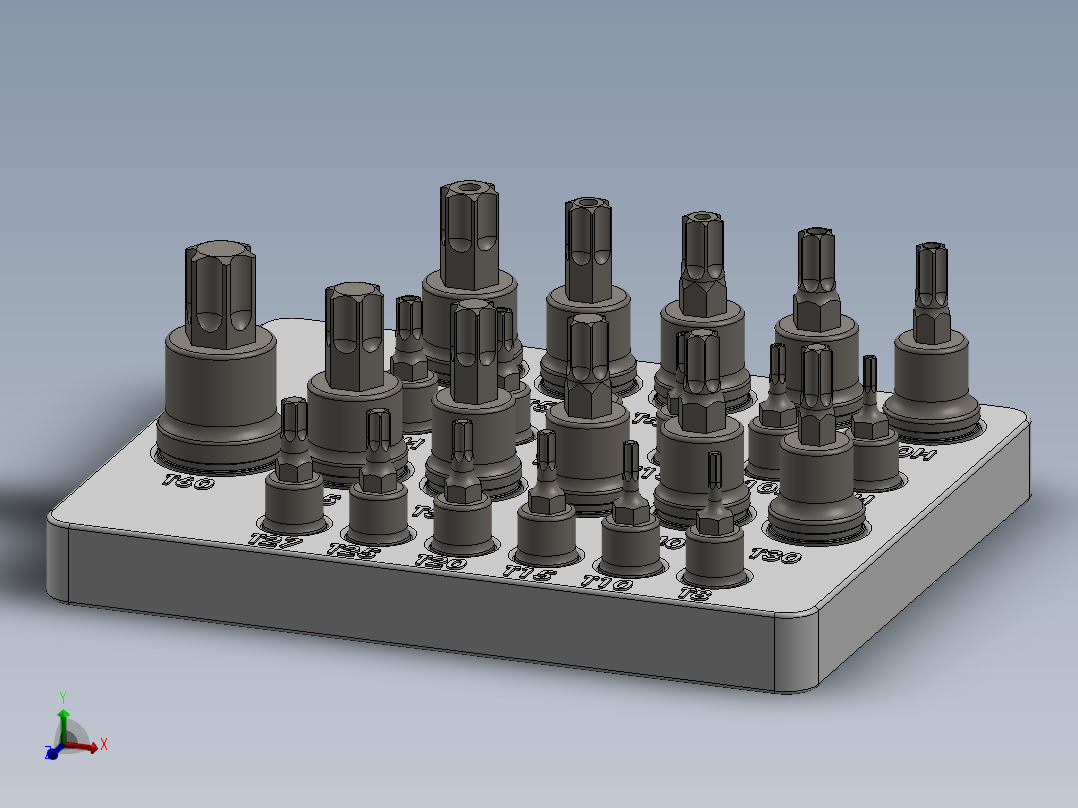 Carlyle Torx 螺丝刀套装 3DP主视图