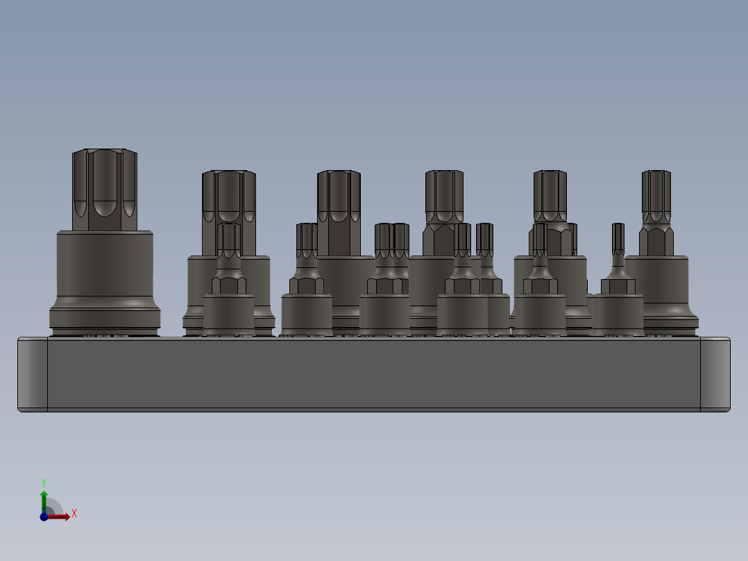 Carlyle Torx 螺丝刀套装 3DP前视图