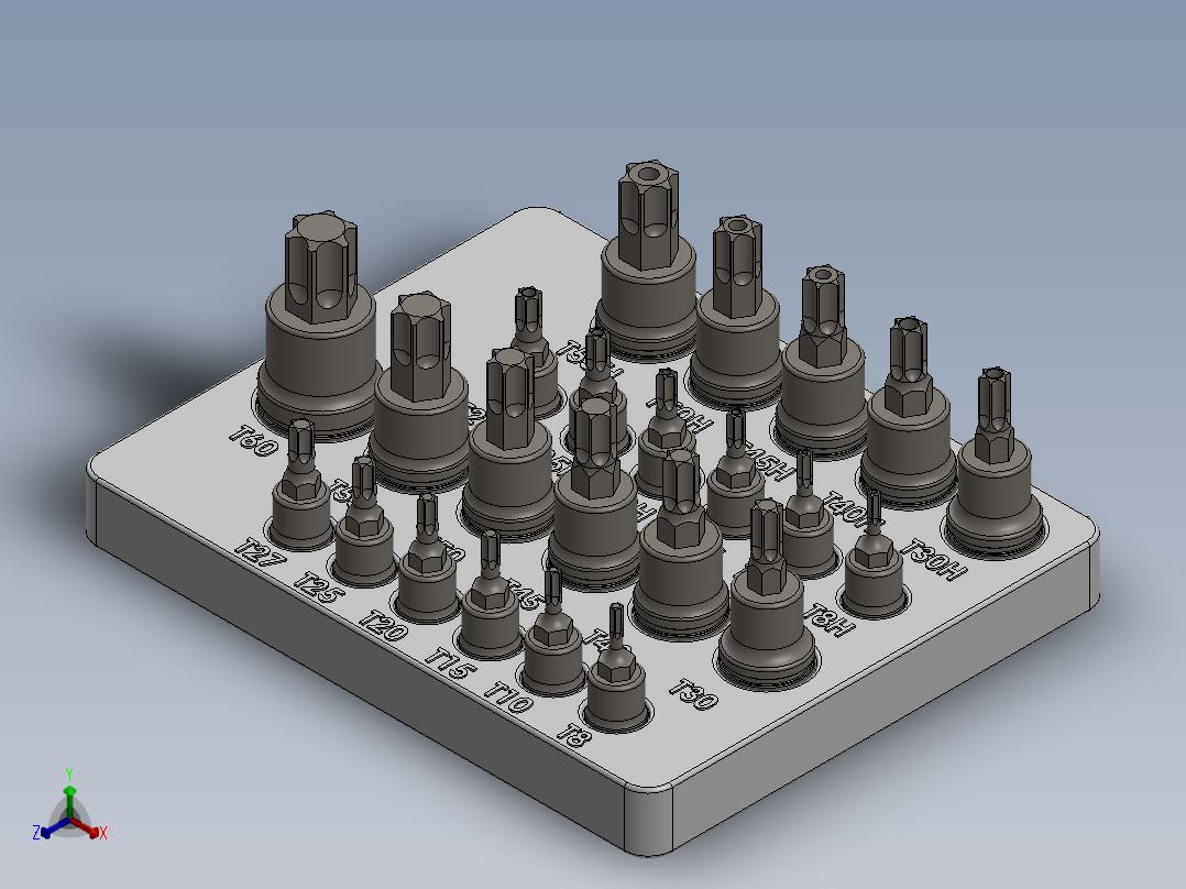 Carlyle Torx 螺丝刀套装 3DP正等轴测图