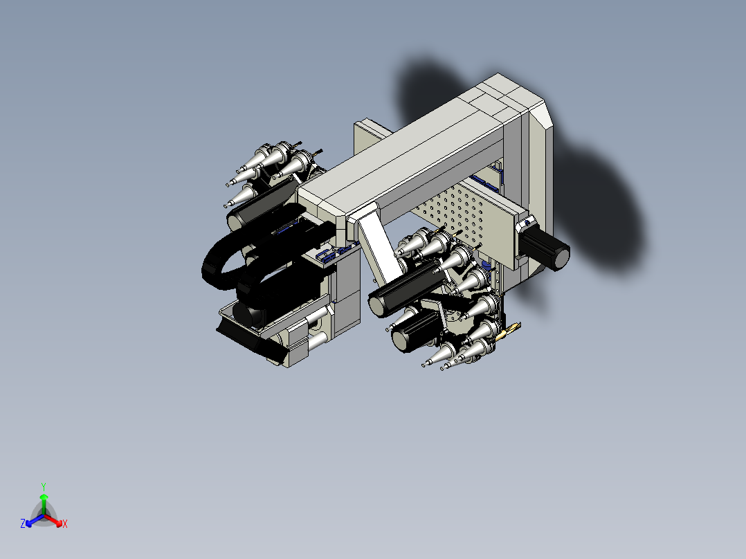 CNC自动换刀机车床正等轴测图