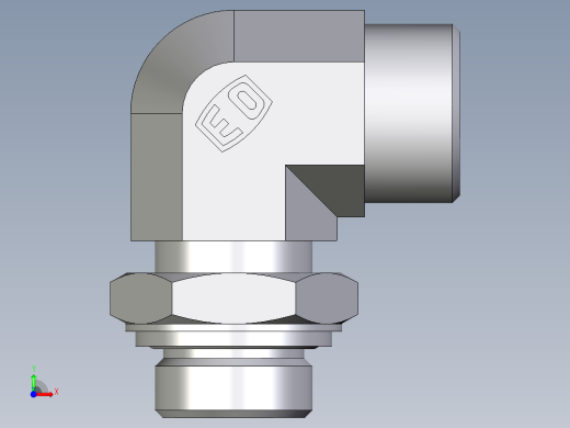 卡套式工业通用硬管接头EO_Adjustable_Locknut_elbow_WEE20SROMDCF前视缩略图