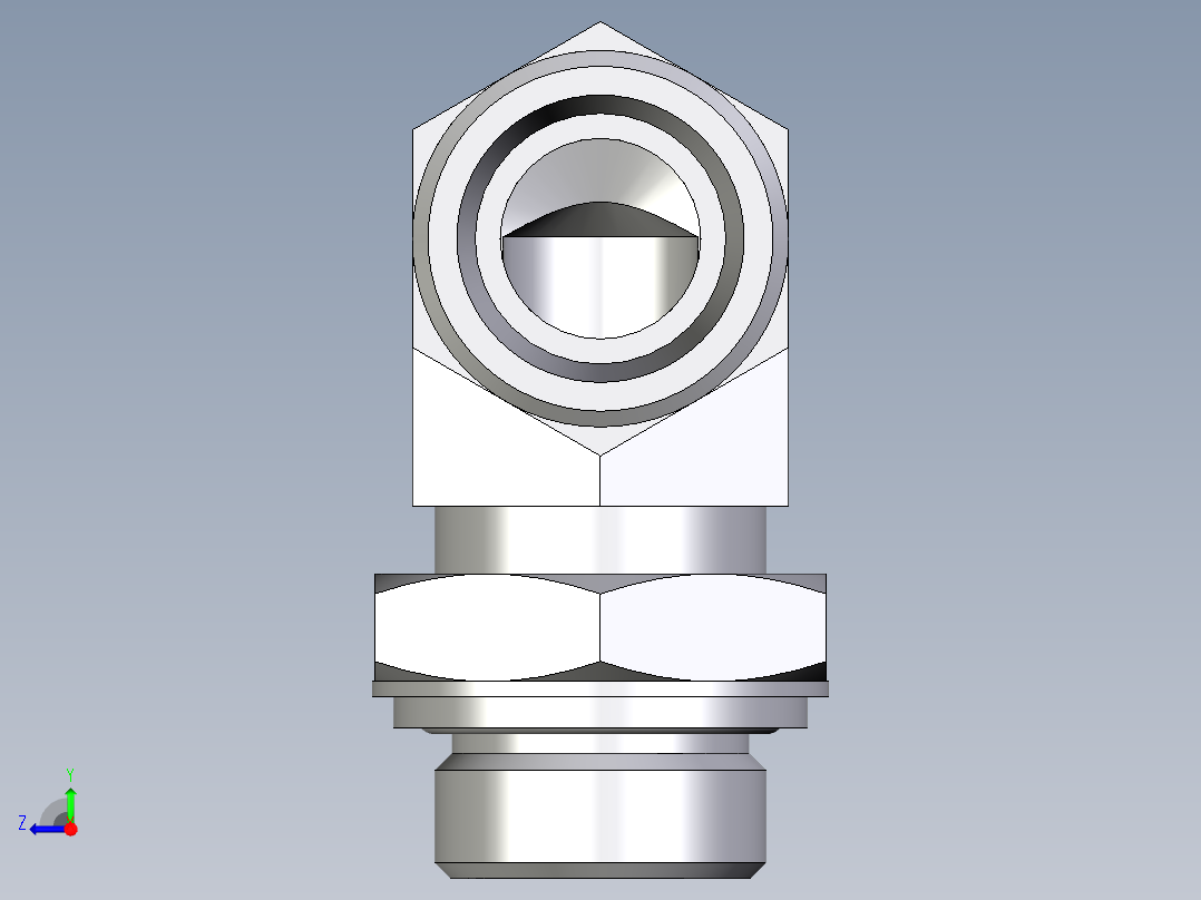 卡套式工业通用硬管接头EO_Adjustable_Locknut_elbow_WEE20SROMDCF右视图