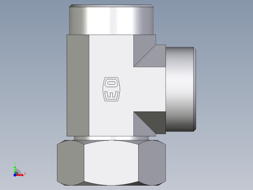 卡套式工业通用硬管接头EO_Swivel_nut_run_tee_EL35LOMD71前视缩略图