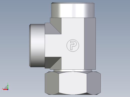 卡套式工业通用硬管接头EO_Swivel_nut_run_tee_EL35LOMD71后视缩略图