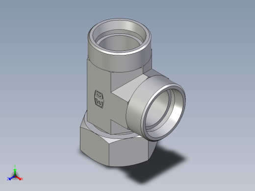 卡套式工业通用硬管接头EO_Swivel_nut_run_tee_EL35LOMD71正等轴测缩略图