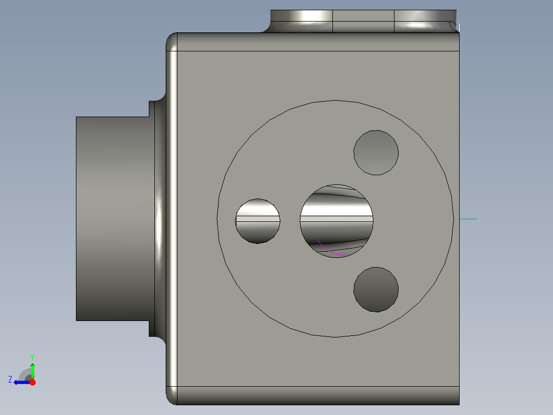 底座钻孔夹具（CAD图+UG三维）右视图